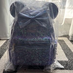 Loungefly Purple Iridescent Sequin Mini Backpack NWT Sealed